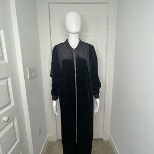 Juicy Couture ,women black velour long jacket..size L